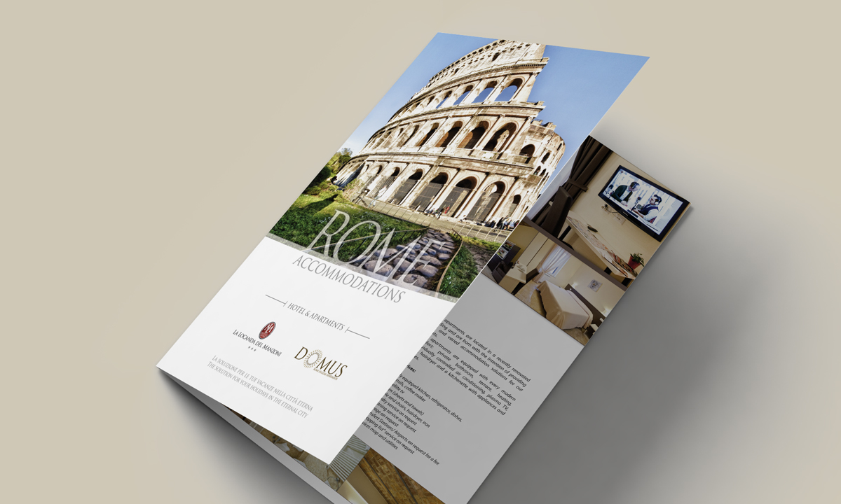 Realizzazione progetto grafico brochure hotel Roma