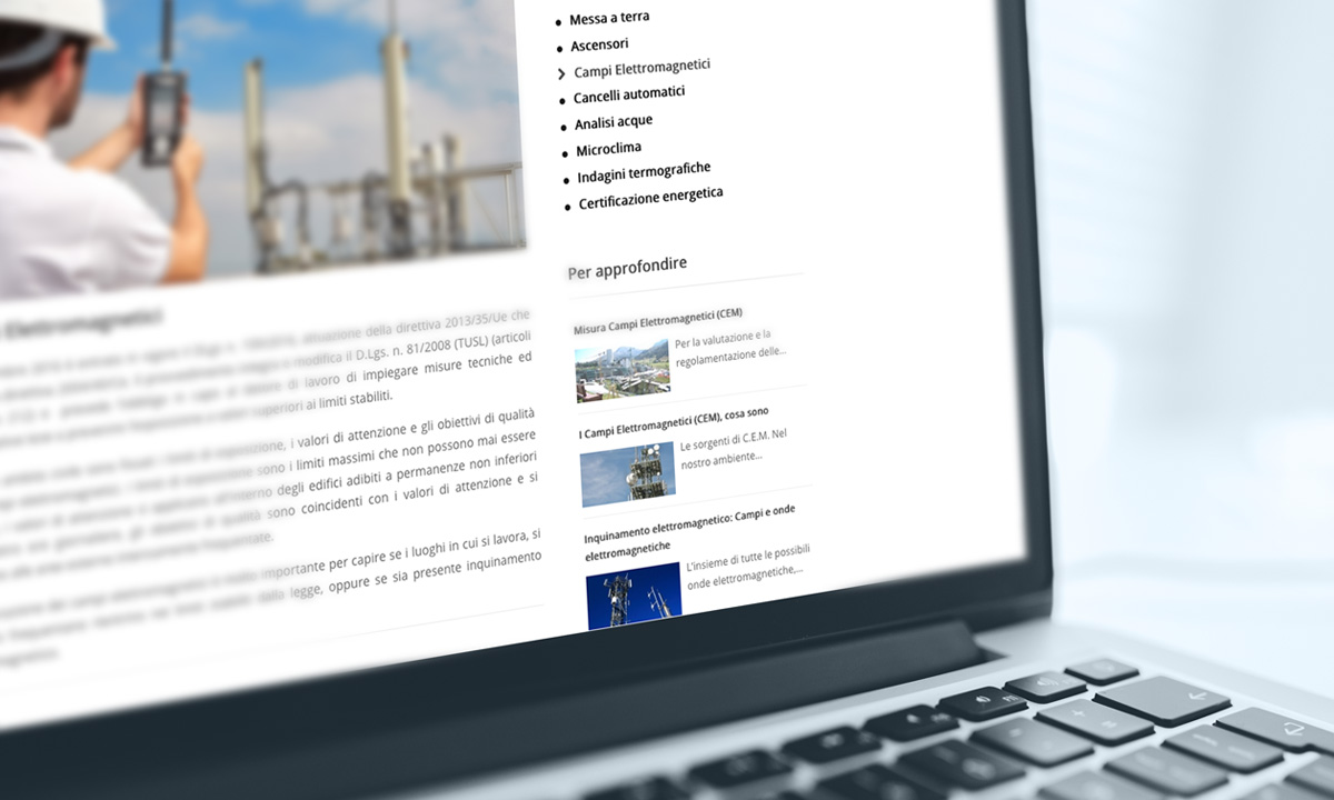Realizzazione sito web per società di sicurezza e verifiche impianti Roma