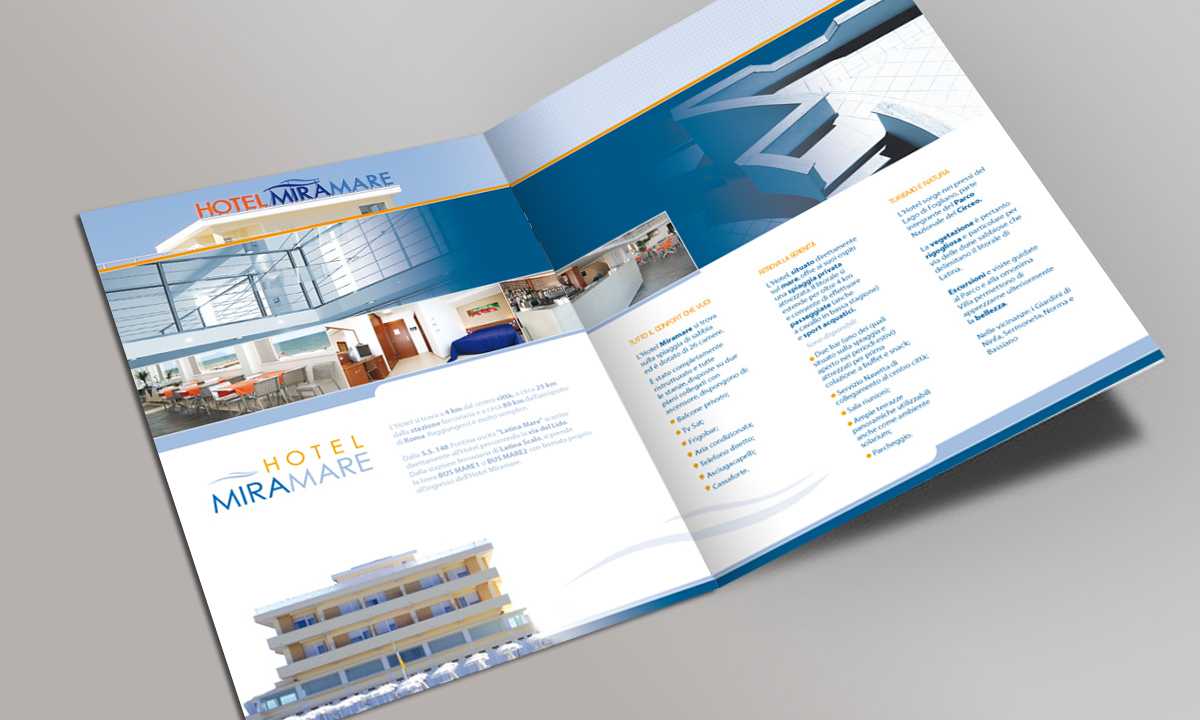 Realizzazione progetto grafico brochure e cartella per Hotel Latina