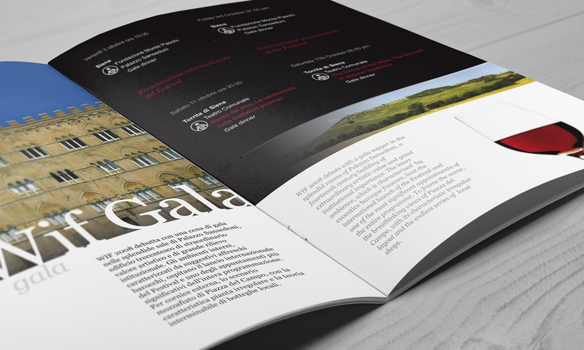 Realizzazione progetto grafico brochure evento eno-gastronomico