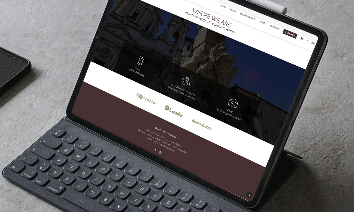 Realizzazione sito web per boutique hotel a Roma
